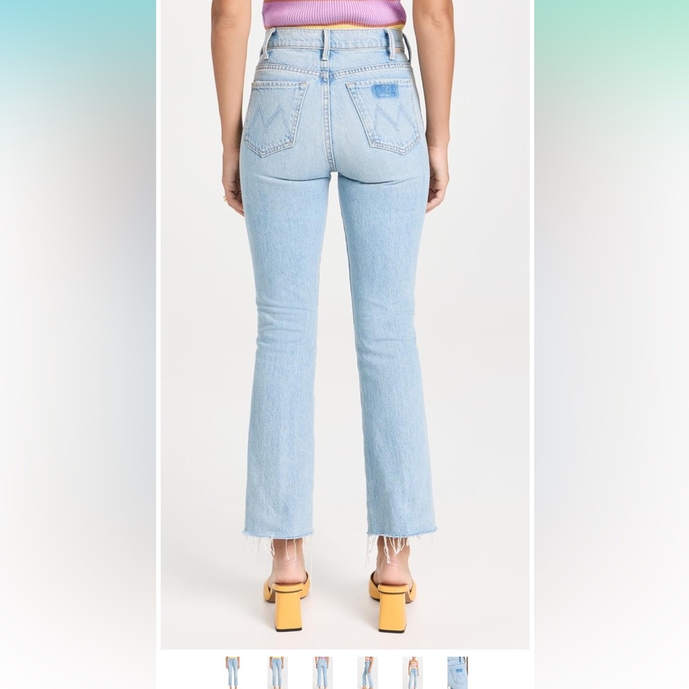 MOTHER The Hustler Ankle Fray Light Blue Women's Jeans